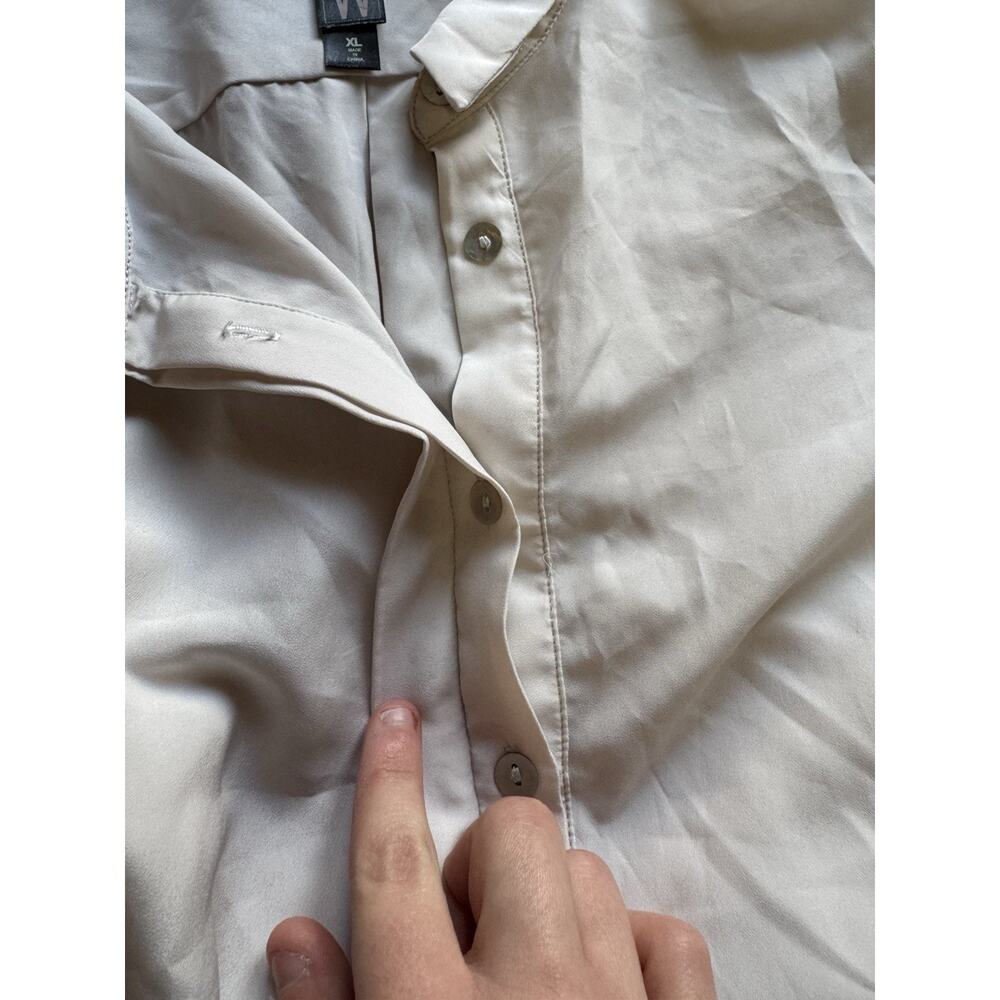 Marla Wynne Women Size XL White/Cream Button Down Tunic Top Shirt Polyester - Picture 13 of 14